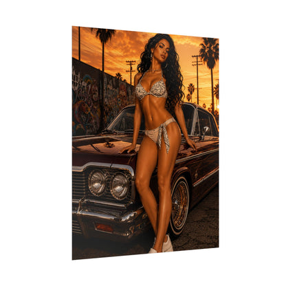 Bikini Model Lowrider Poster - Poster