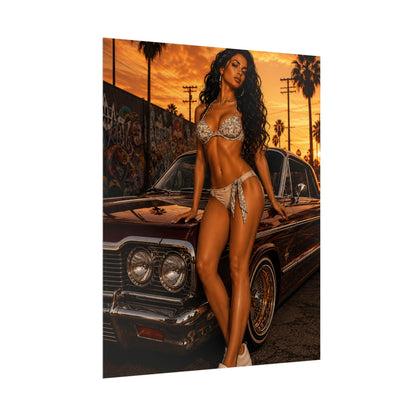 Bikini Model Lowrider Poster - Poster