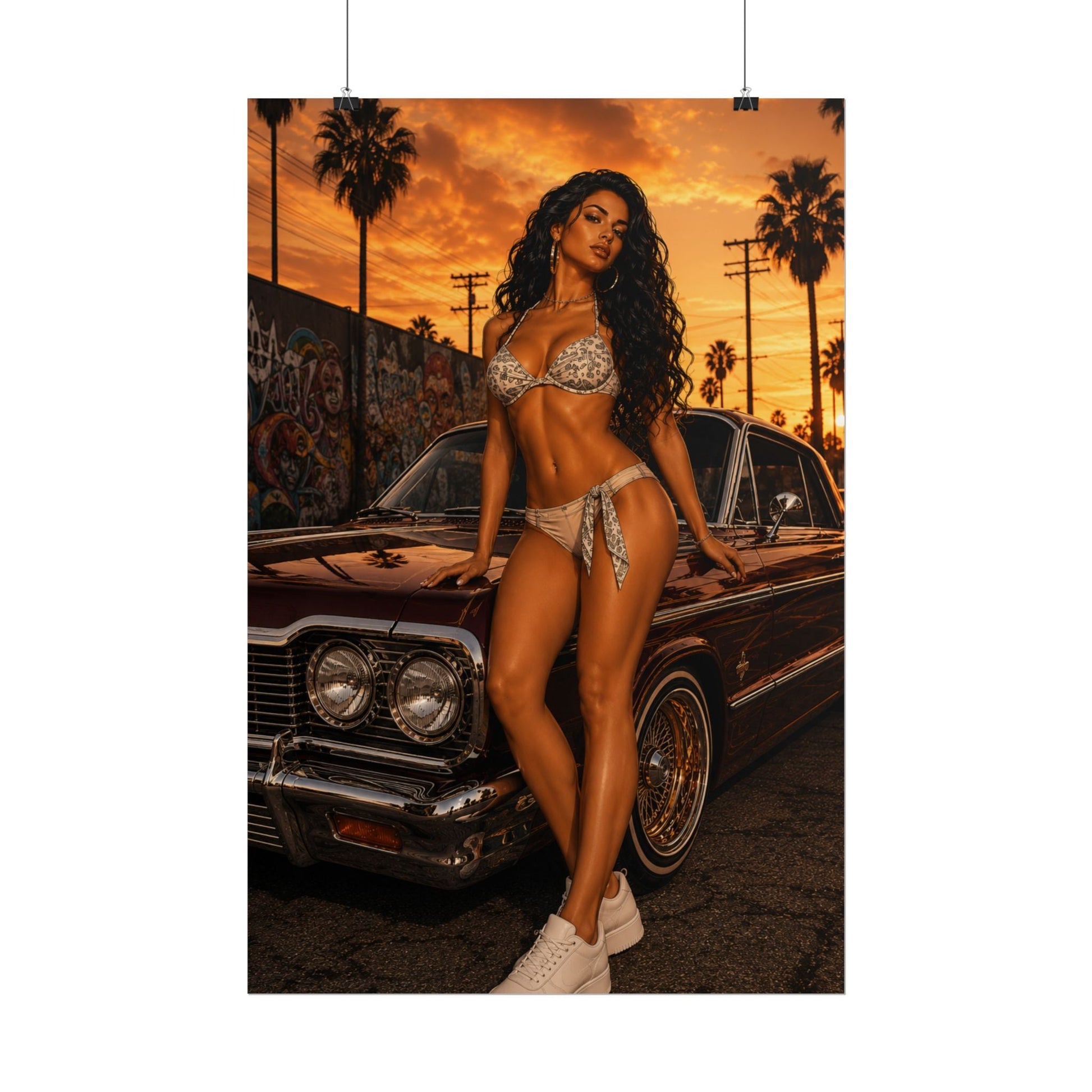 Bikini Model Lowrider Poster - Poster