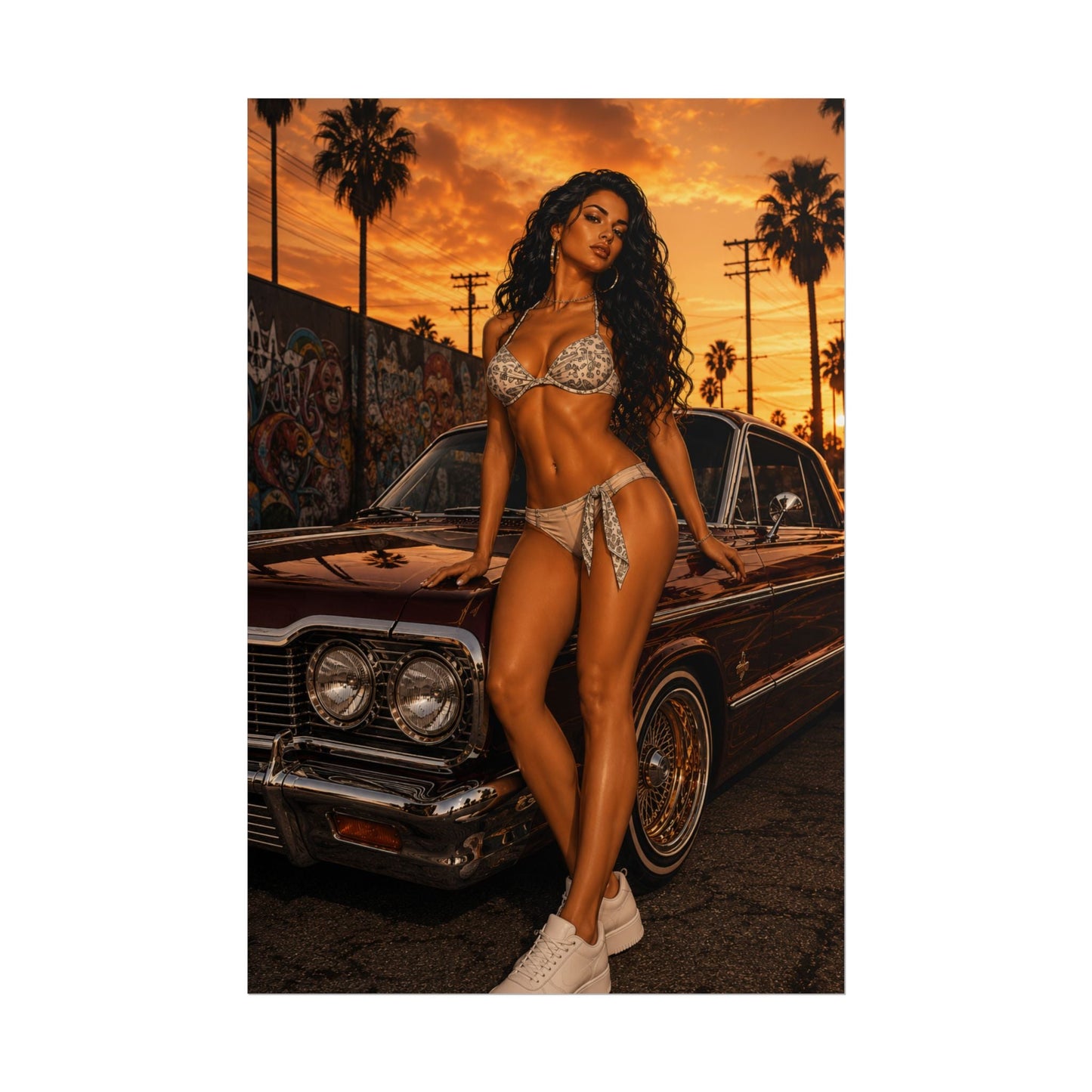 Bikini Model Lowrider Poster - 20″ x 30″ (Vertical) / Matte - Poster