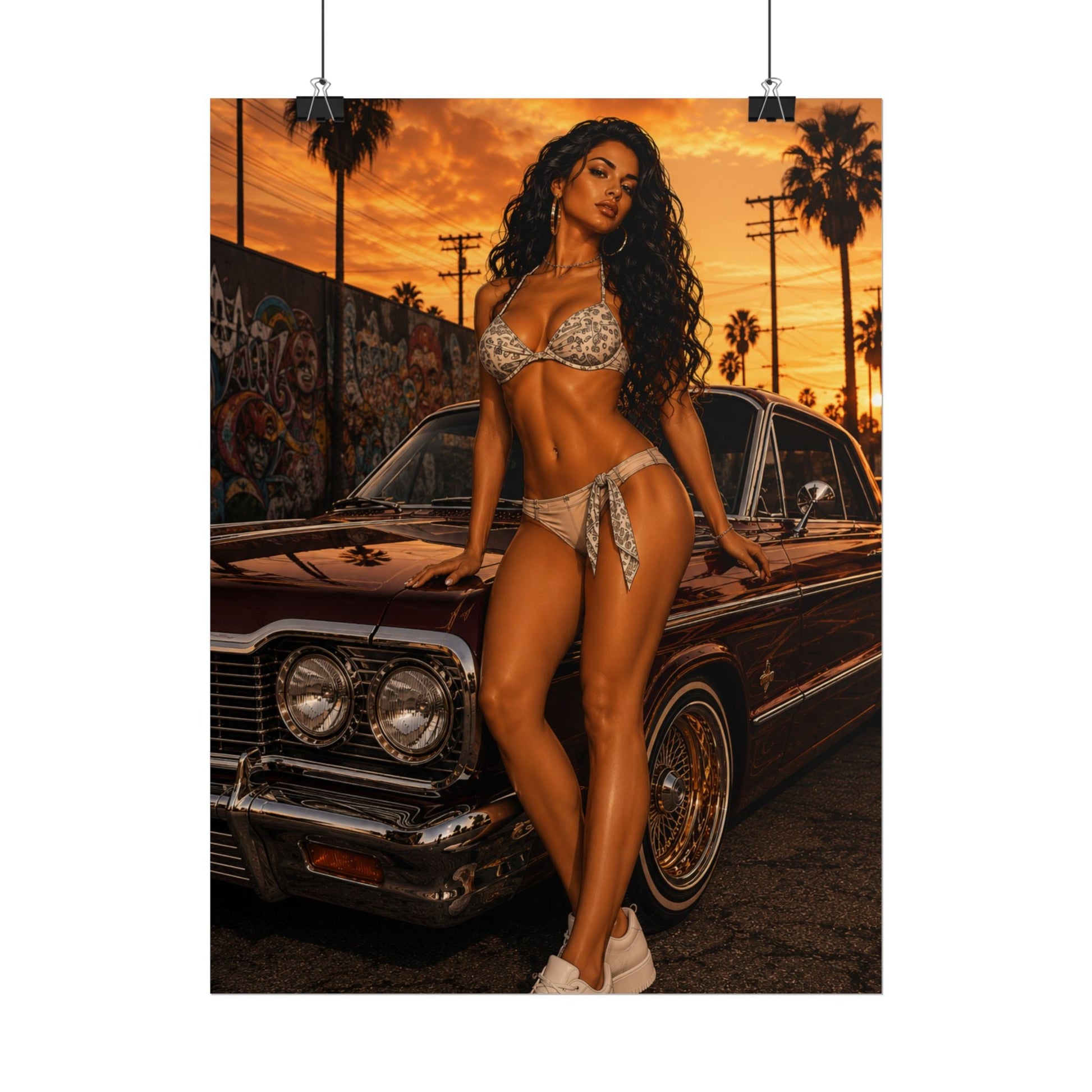 Bikini Model Lowrider Poster - Poster