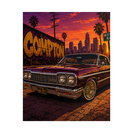 Compton Sunset Lowrider Poster (8" x 10")