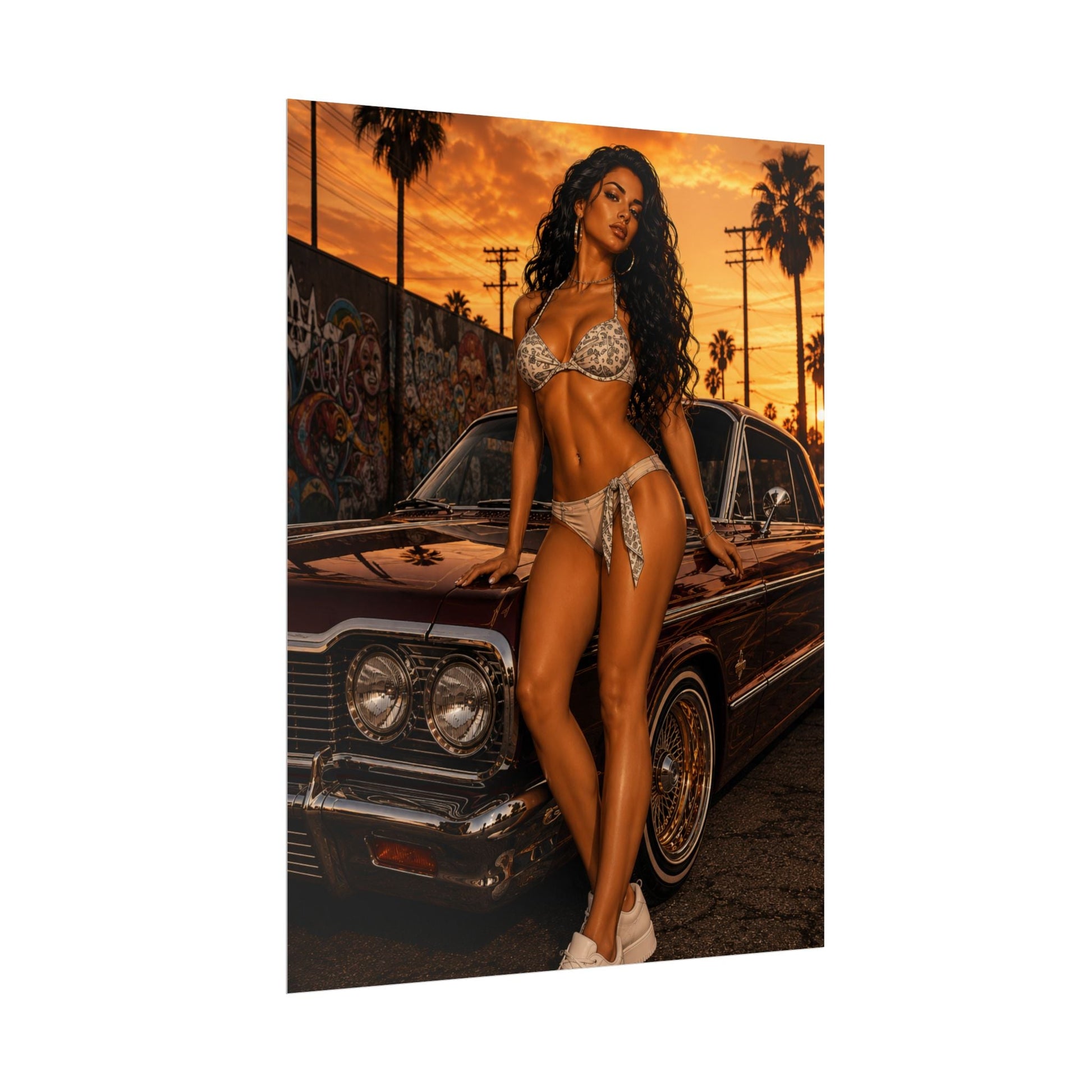 Bikini Model Lowrider Poster - Poster