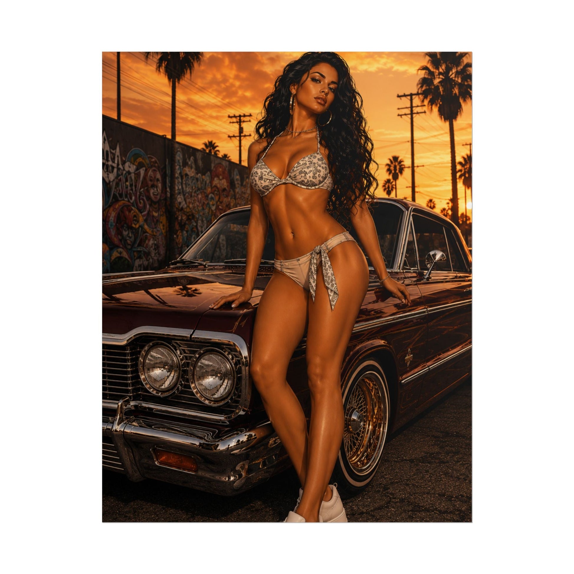 Bikini Model Lowrider Poster - 11″ x 14″ (Vertical) / Matte - Poster
