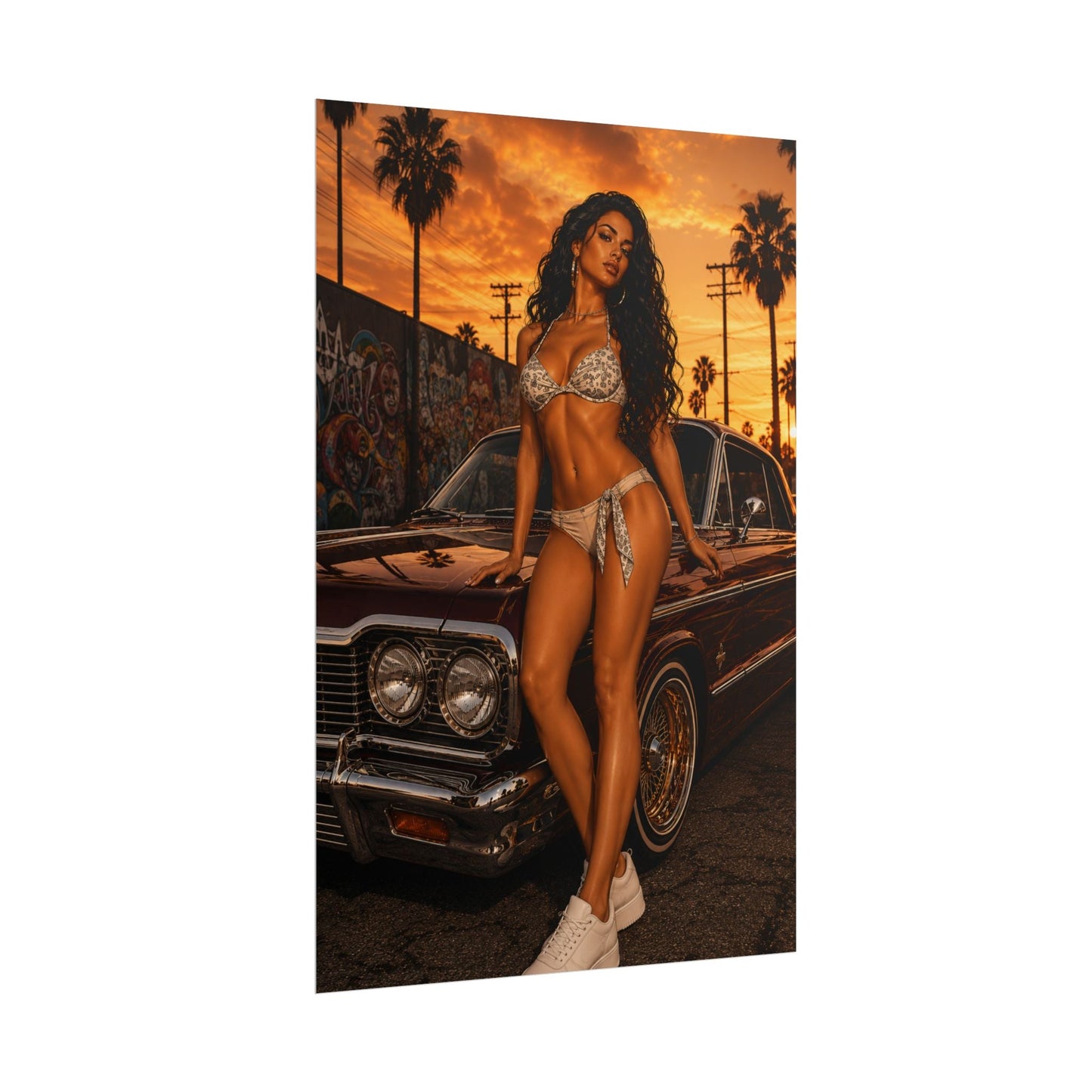 Bikini Model Lowrider Poster - Poster
