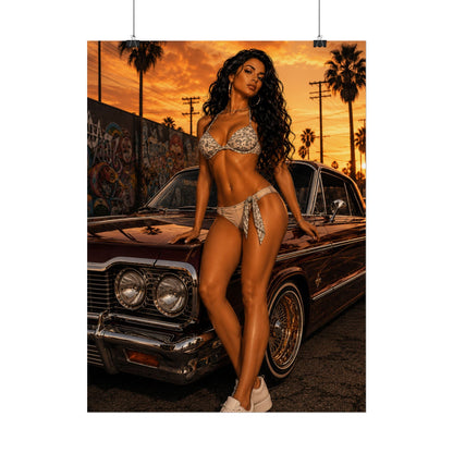 Bikini Model Lowrider Poster - Poster