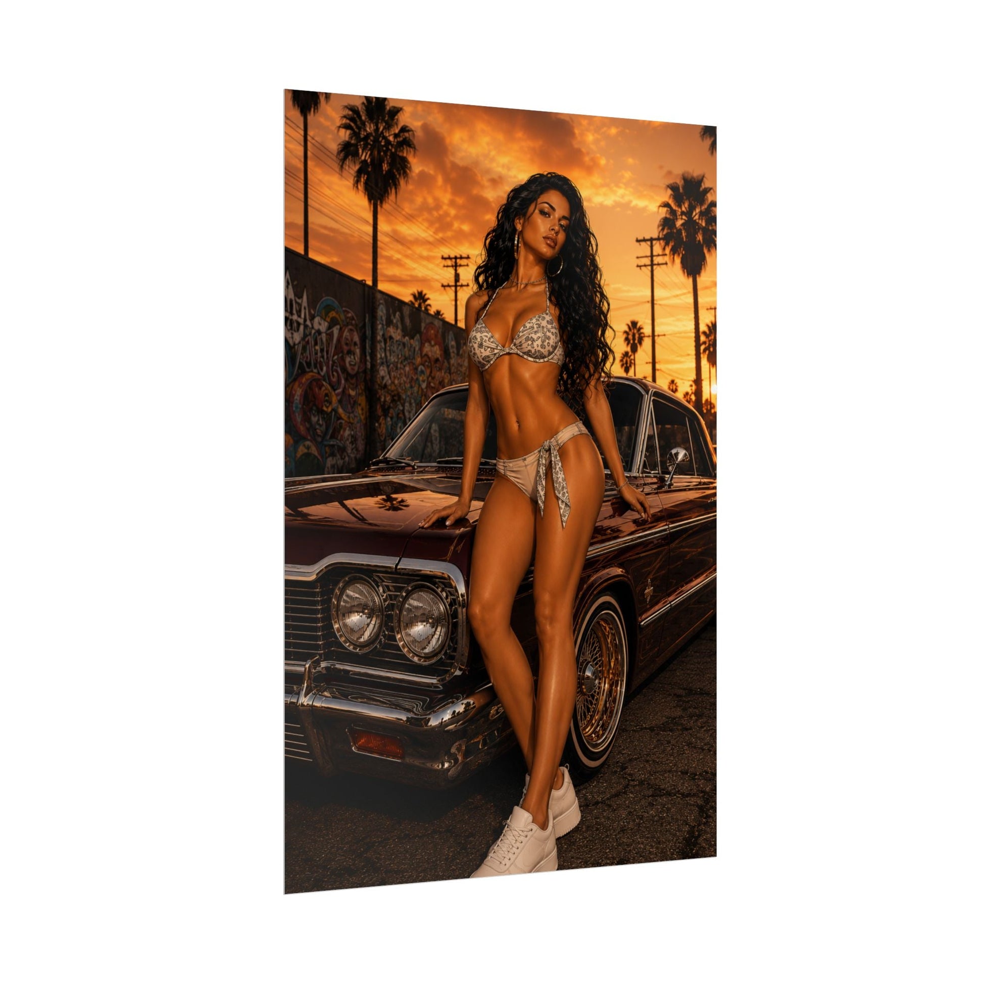 Bikini Model Lowrider Poster - Poster