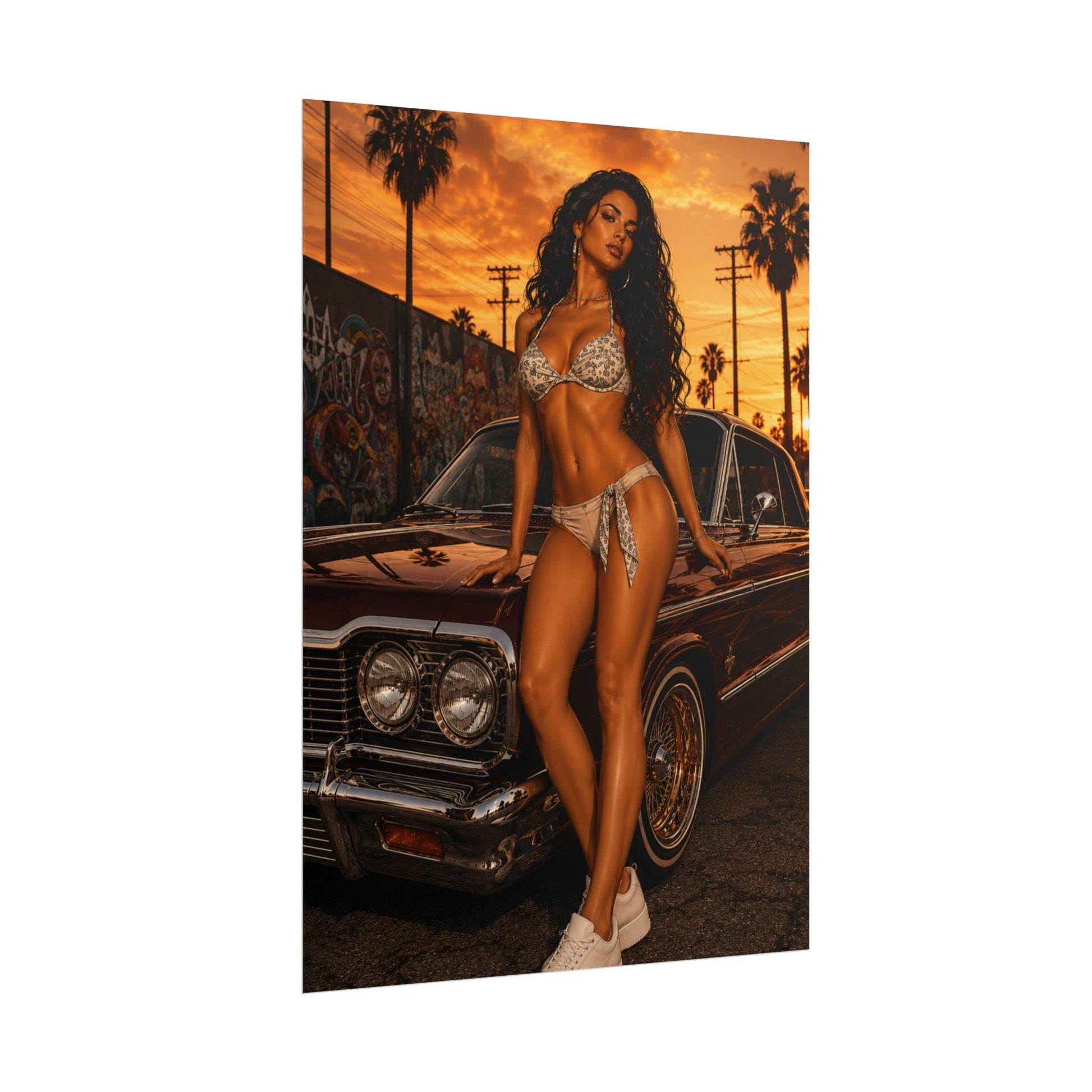 Bikini Model Lowrider Poster - Poster