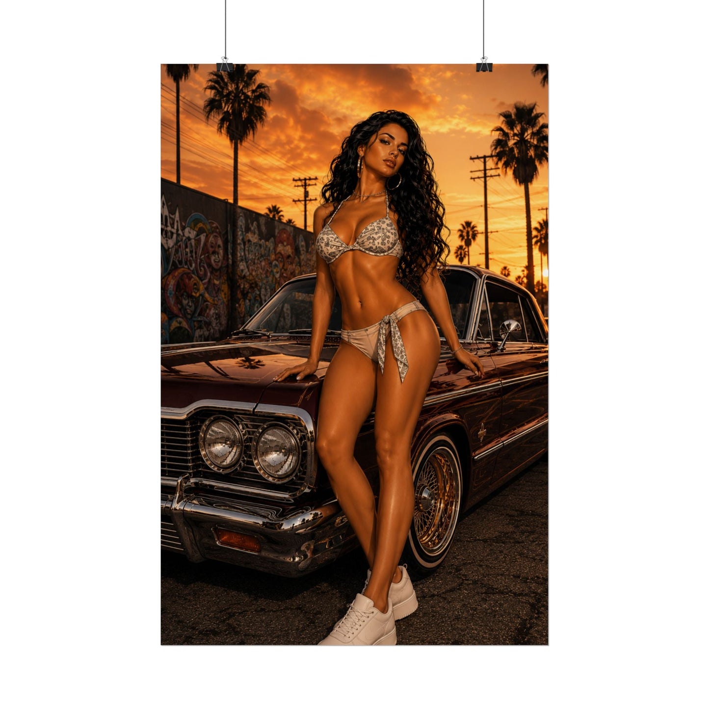 Bikini Model Lowrider Poster - Poster
