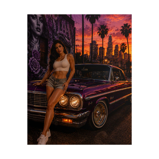 LA Sunset Lowrider Nights Poster (8" x 10")