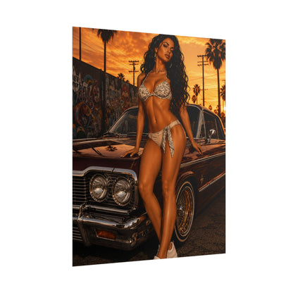 Bikini Model Lowrider Poster - Poster