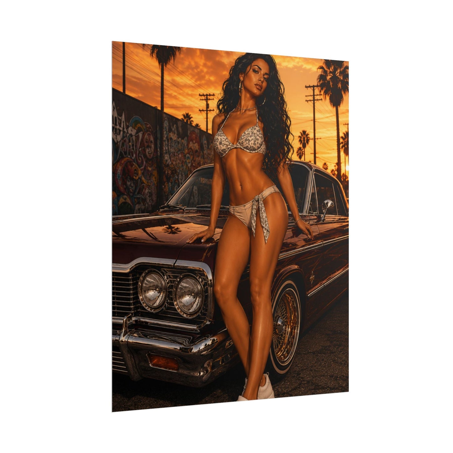 Bikini Model Lowrider Poster - Poster