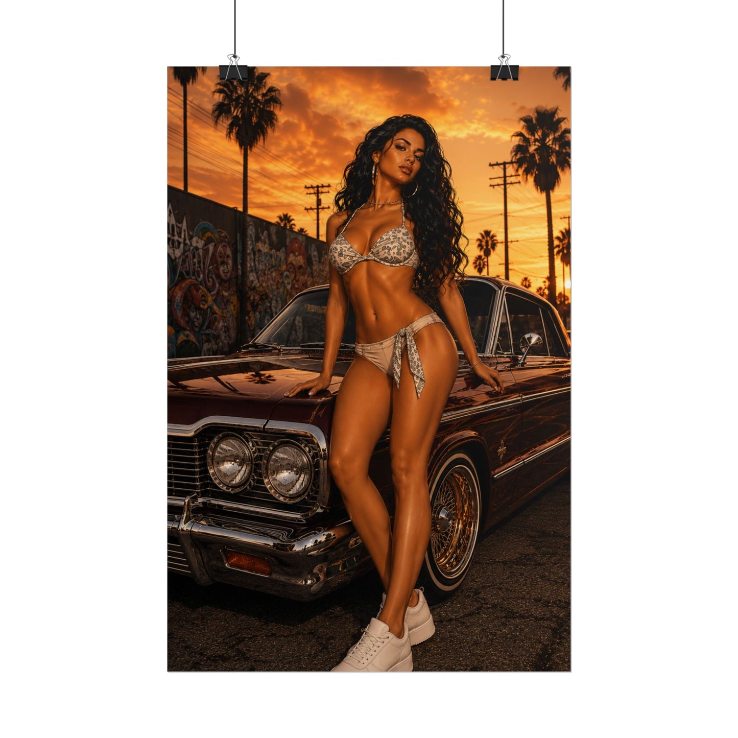 Bikini Model Lowrider Poster - Poster