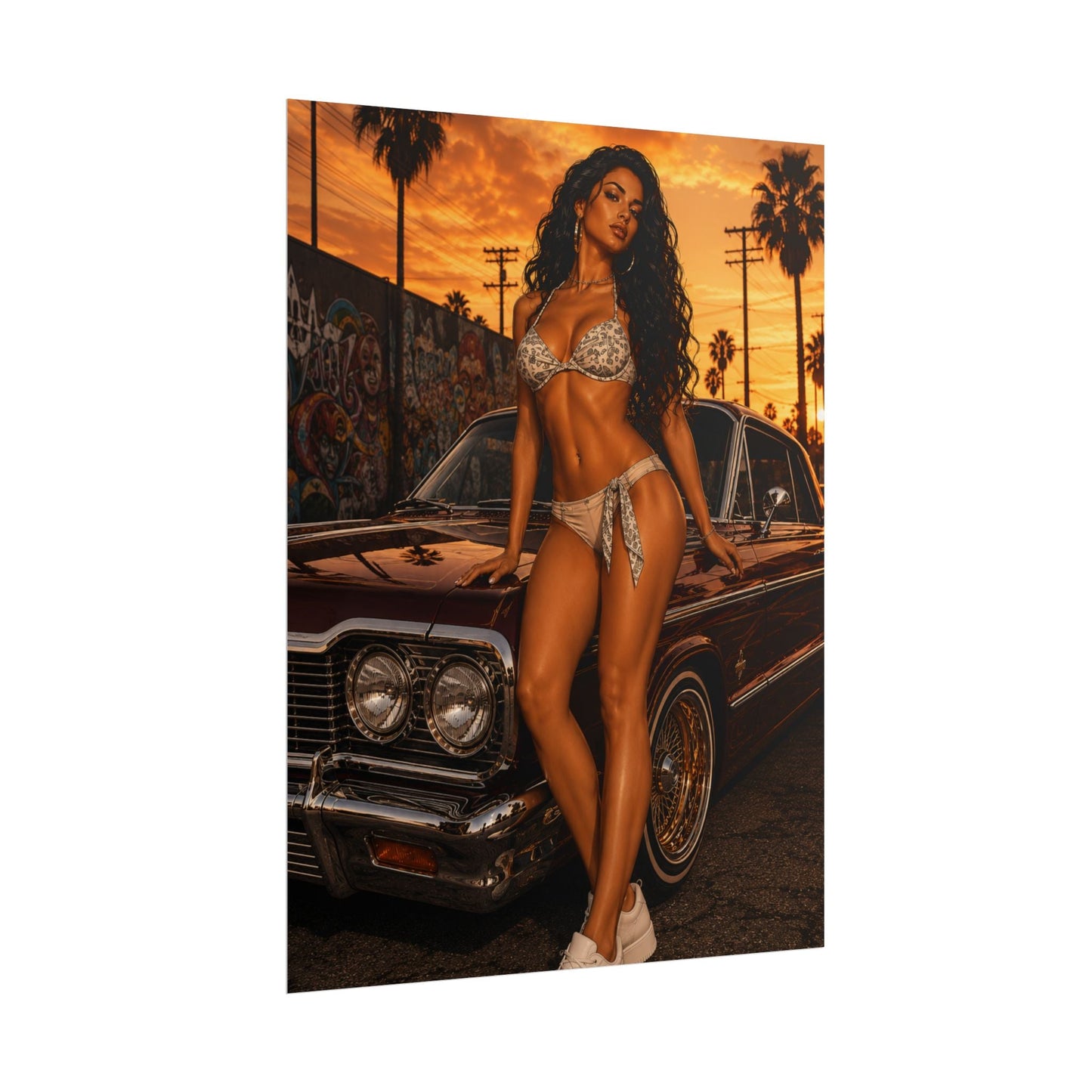 Bikini Model Lowrider Poster - Poster