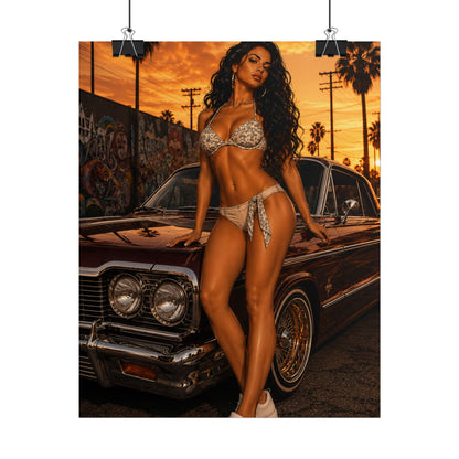Bikini Model Lowrider Poster - Poster