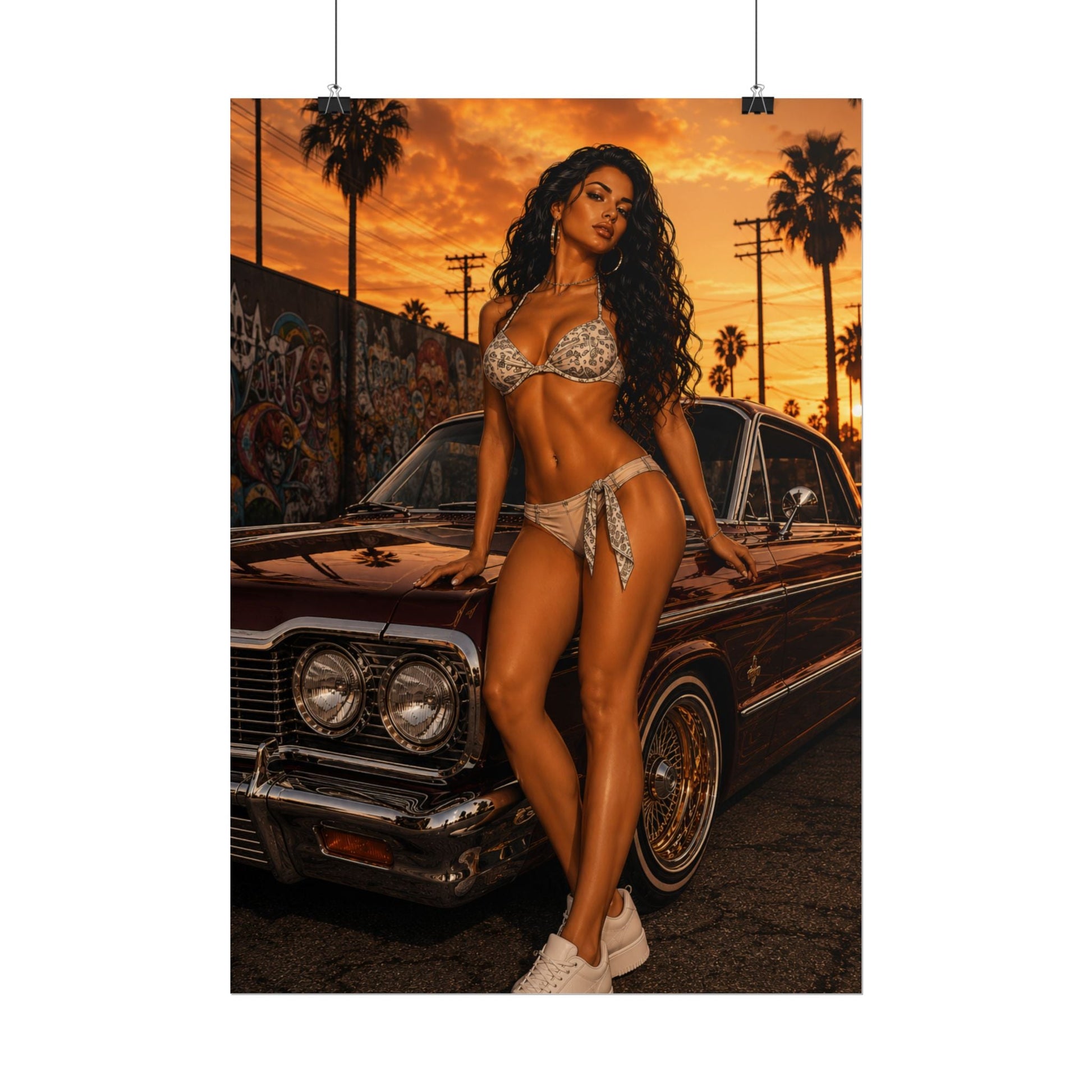 Bikini Model Lowrider Poster - Poster