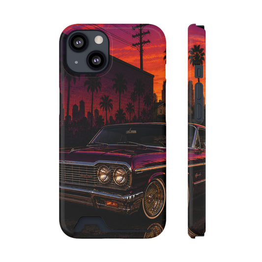 Classic Lowrider Sunset iPhone Case with Card Holder